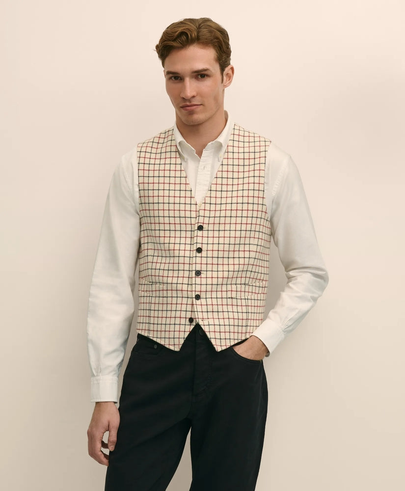 Classic Fit Wool Tattersall Suit Vest Sale