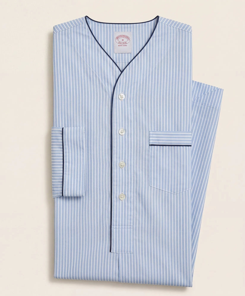 Cotton Broadcloth Striped Nightshirt Men
