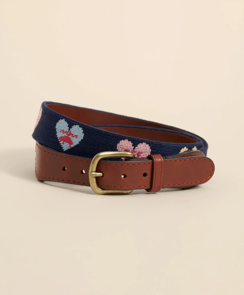 Smathers & Branson Needlepoint Candy Heart Belt Men