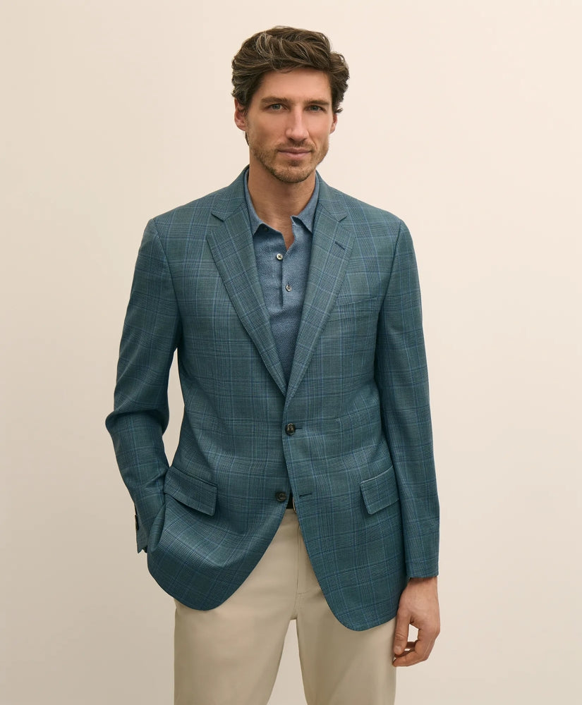 Traditional Fit Wool Check Sport Coat Men