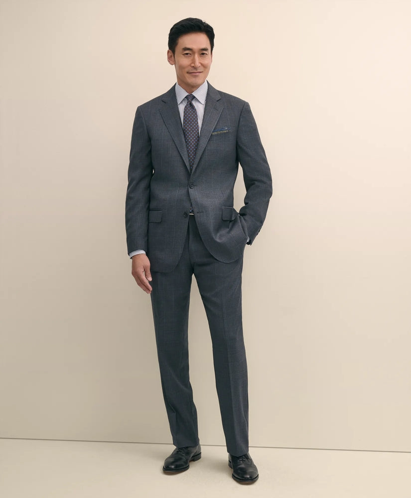 Traditional Fit Wool Windowpane 1818 Suit Tailored