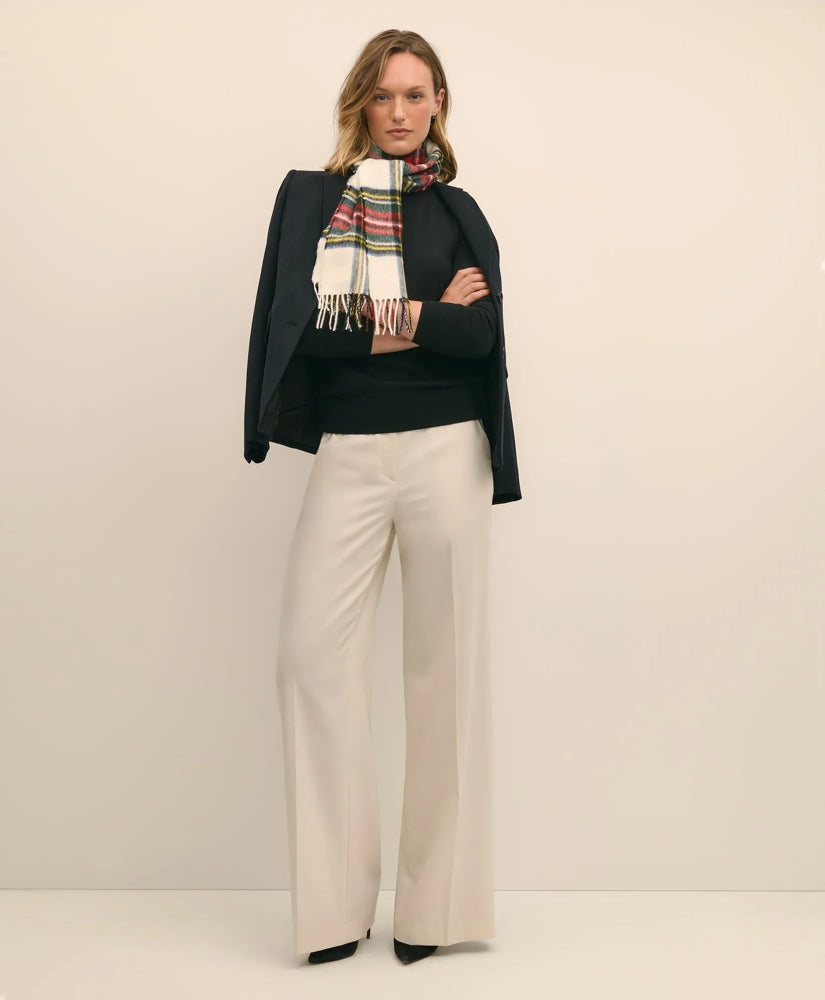 Wool Flannel High Waisted Wide-Leg Pant Women