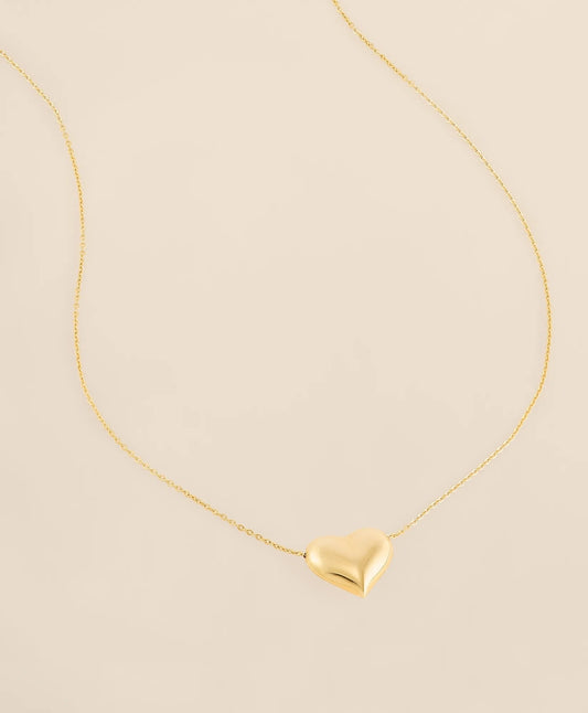 14k Gold Heart Pendant Necklace Women