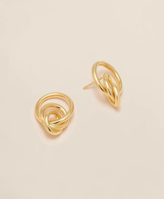 14k Gold Triple Hoop Earrings Women