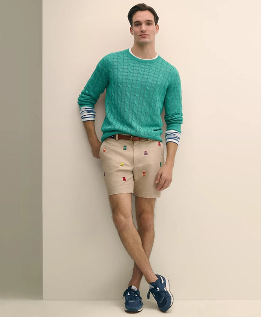 7" Cotton Embroidered Life Vest Shorts Sale