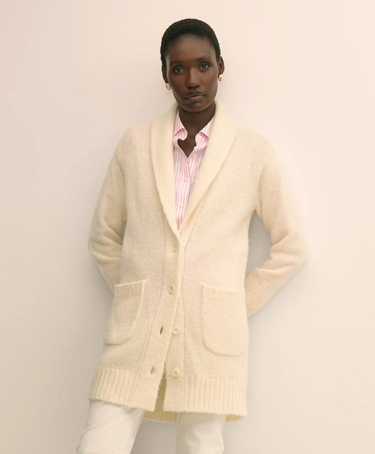 Alpaca-Wool Blend Shawl Collar Tunic Cardigan Sale