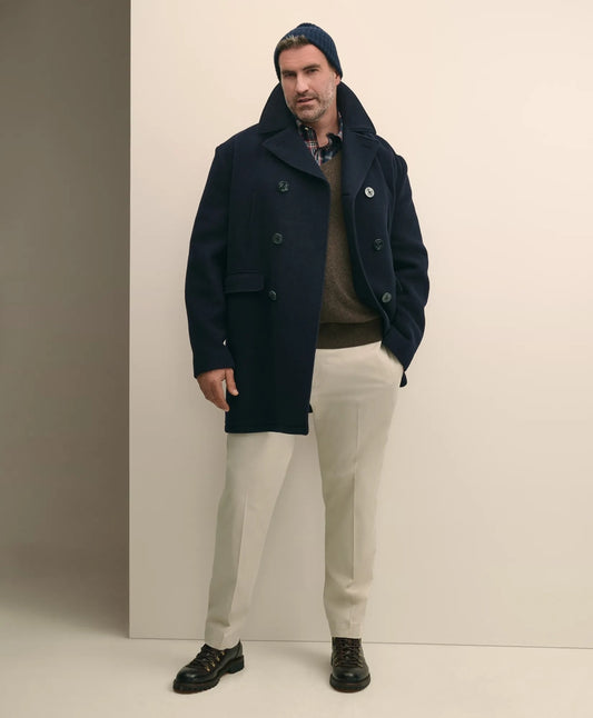 Big & Tall Classic Wool Pea Coat Men