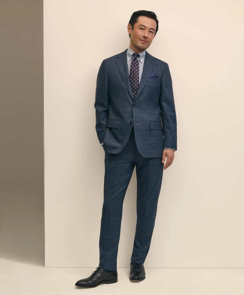Brooks Brothers Explorer Collection Slim Fit Wool Overcheck Suit Pants Sale