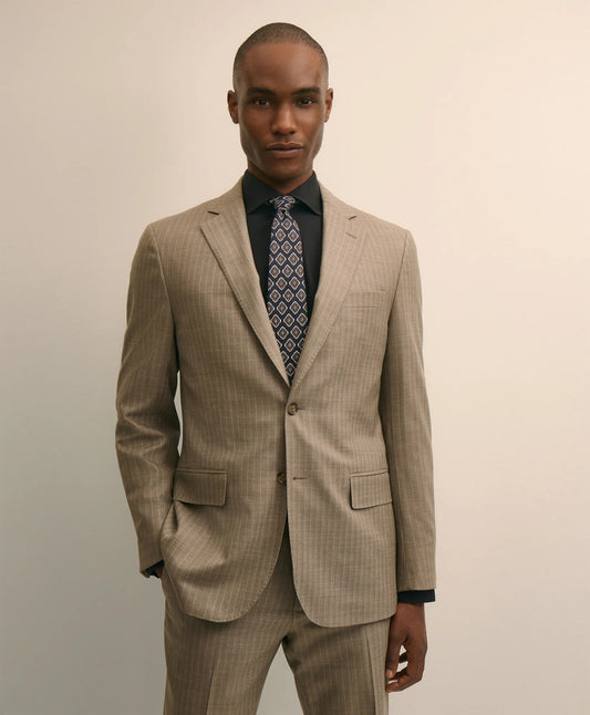 Brooks Brothers Explorer Collection Slim Fit Wool Stripe Suit Jacket Tailored