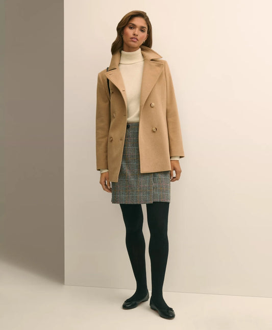 Brushed Wool Peacoat with Throat Latch Sale