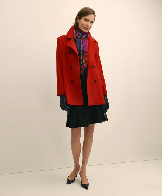 Brushed Wool Peacoat with Throat Latch Sale
