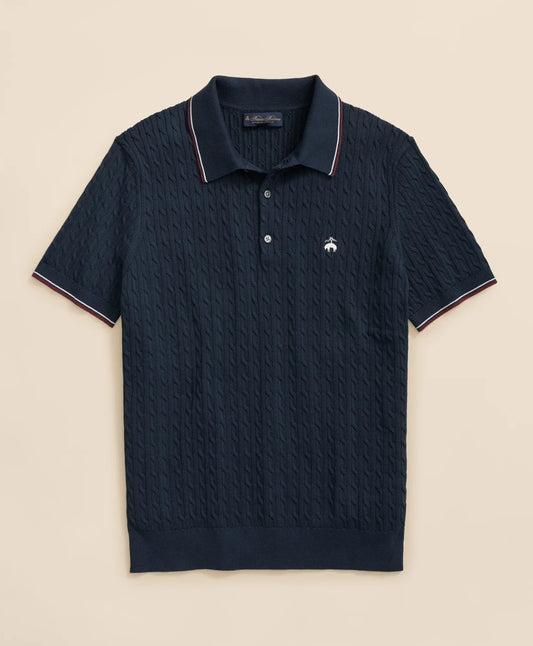 Cable Knit Archive Tennis Polo in Supima Men