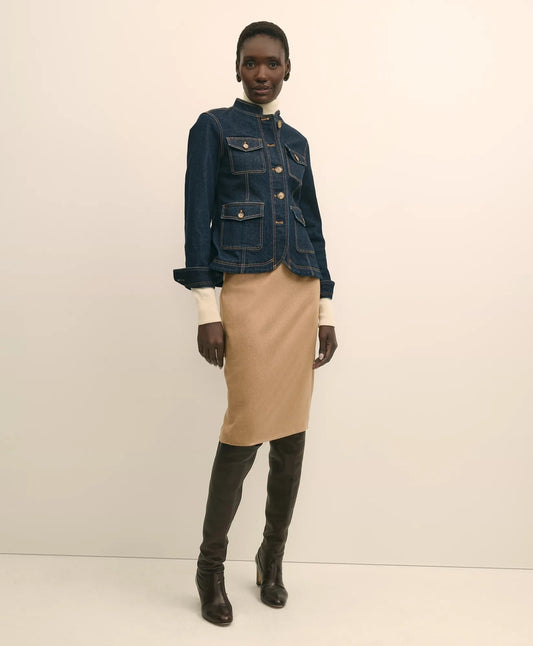 Camel Hair Pencil Skirt Women