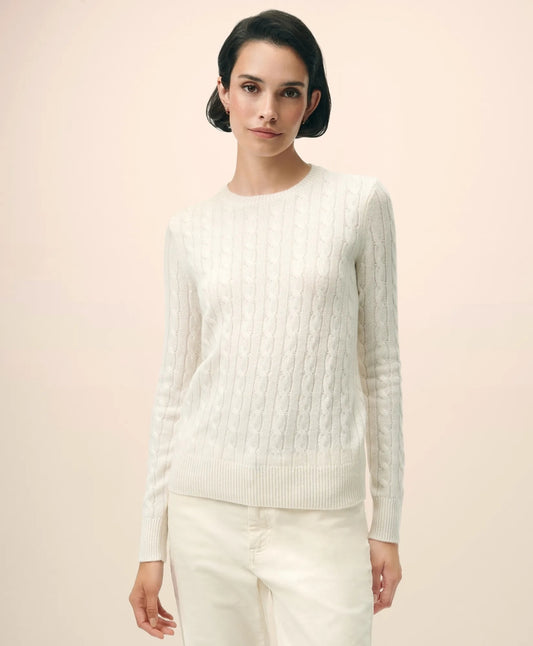 Cashmere Cable Crewneck Sweater Women
