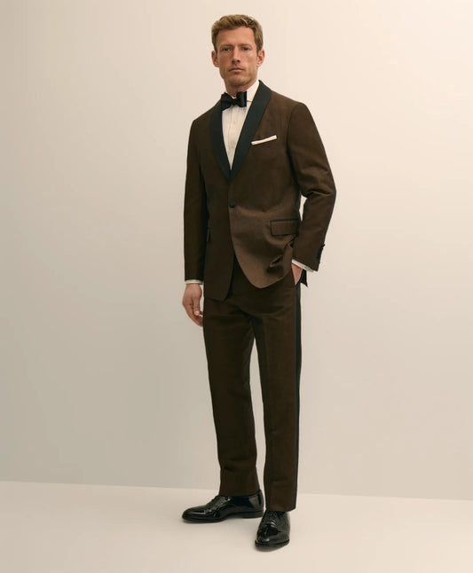 Classic Fit Cotton-Linen 1818 Shawl Collar Tuxedo Men