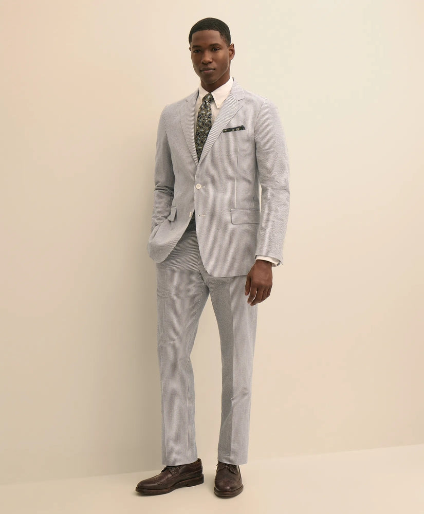 Classic Fit Cotton Seersucker 1818 Suit Men