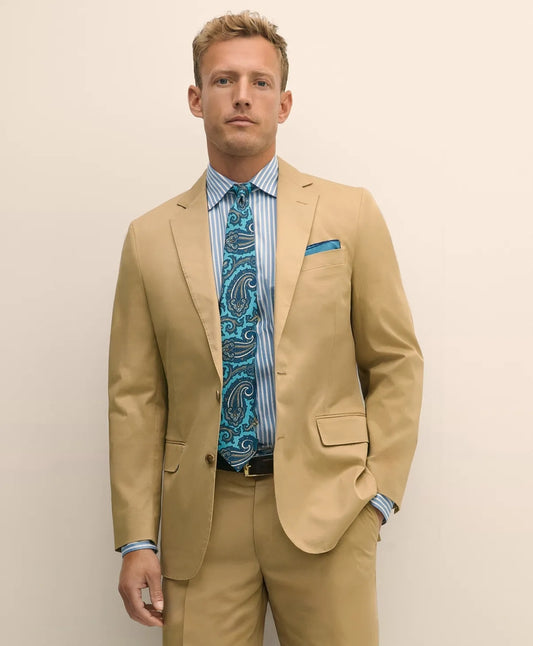 Classic Fit Stretch Cotton Twill Suit Jacket Tailored