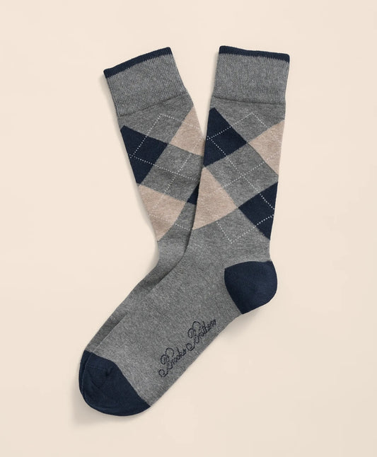 Cotton Blend Argyle Socks Men