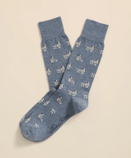 Cotton-Blend Dalmatian Socks Men