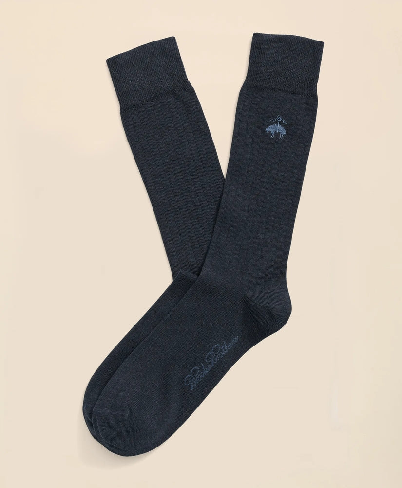 Cotton Blend Ribbed Socks Men
