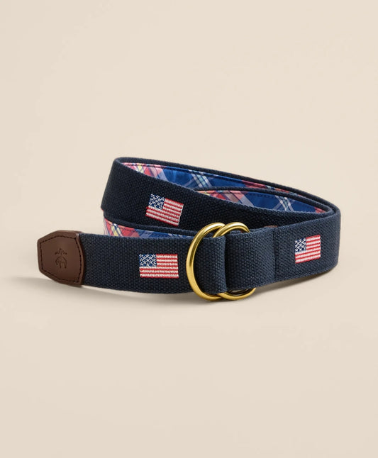 Cotton Flag Embroidered Belt Men