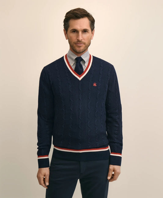 Cotton Lightweight Tennis Sweater Men