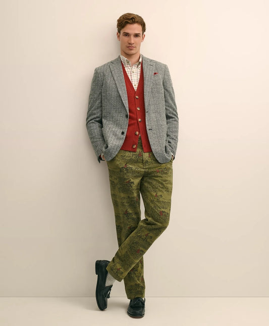 Cotton Equestrian Print Chino Sale