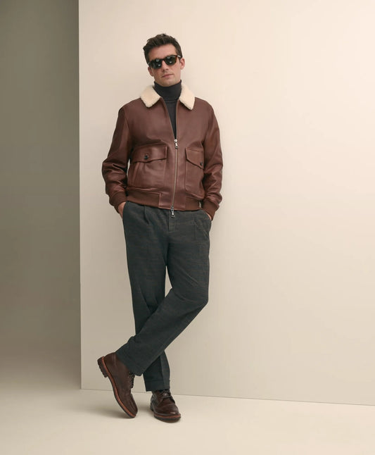 Cotton Pleated Side-Tab Chino Men