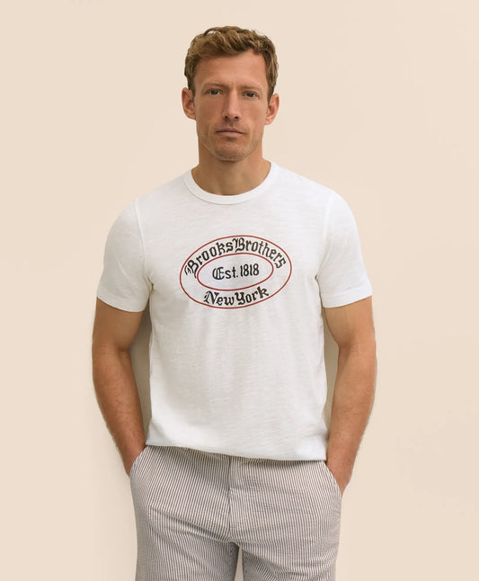 Cotton Slub Emblem Graphic T-Shirt Shirts
