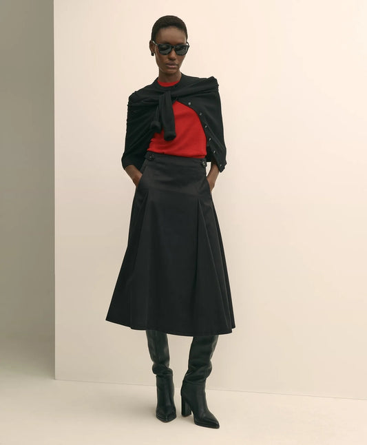 Cotton Twill A-Line Skirt Women