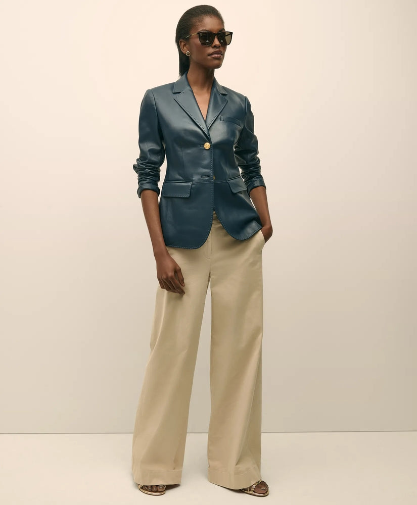 Cotton Twill Wide-Leg Pant Women