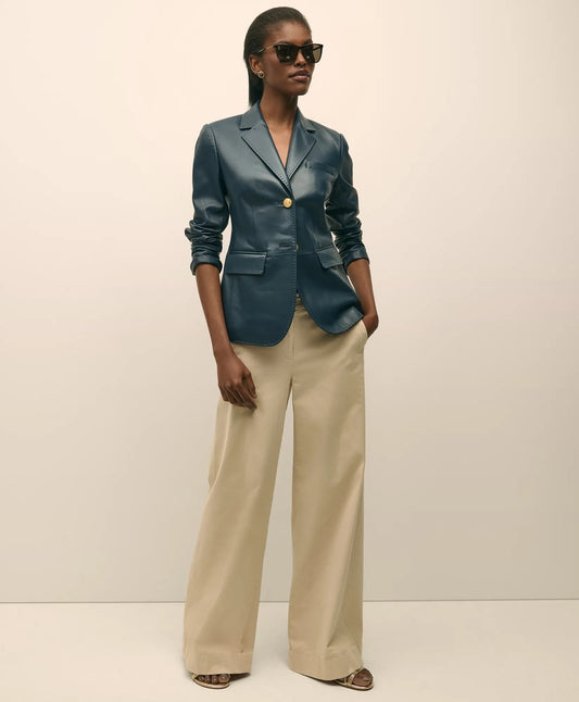Cotton Twill Wide-Leg Pant Women