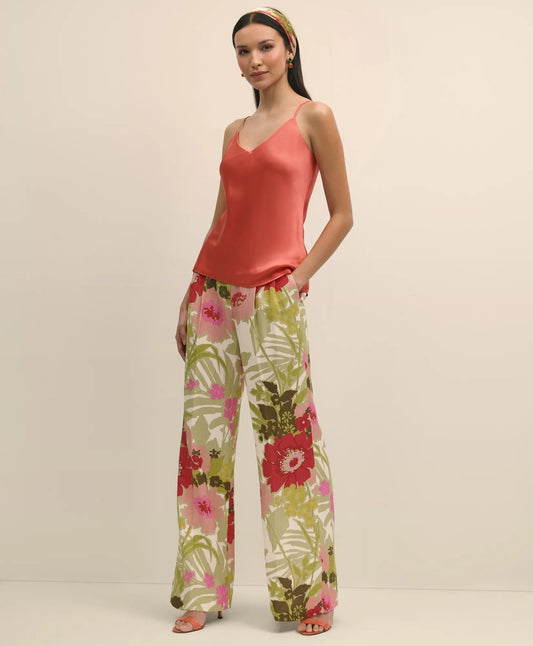 Drapey Linen-Blend Wide-Leg Floral Trousers Sale