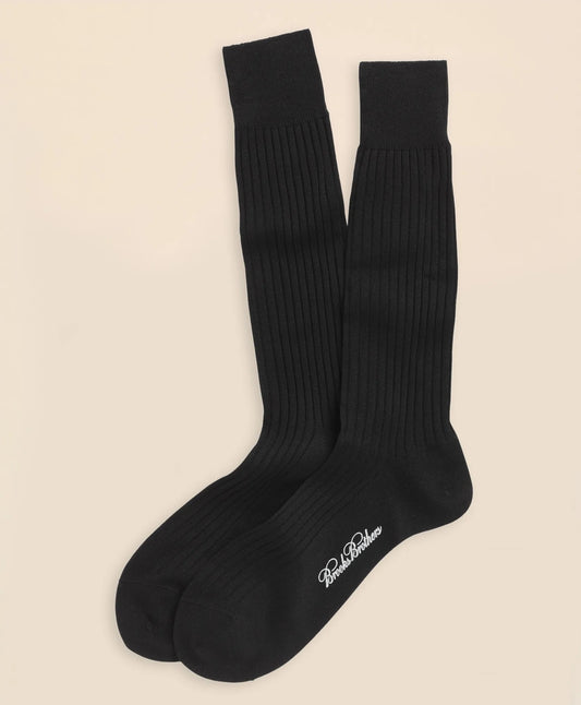 Egyptian Cotton Ribbed Crew Socks Men