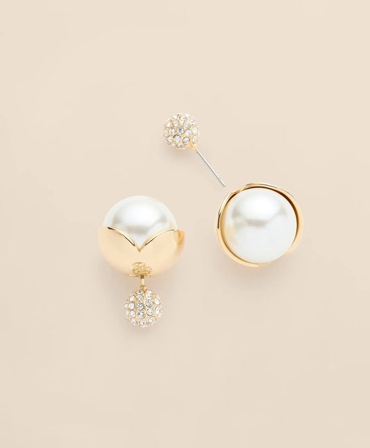 Faux-Pearl Ball Stud Earrings Women