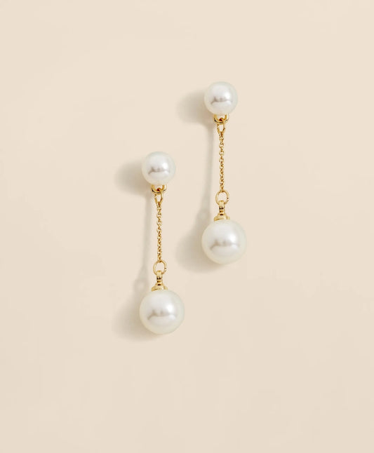 Faux-Pearl-Drop Fine-Chain Earrings Women