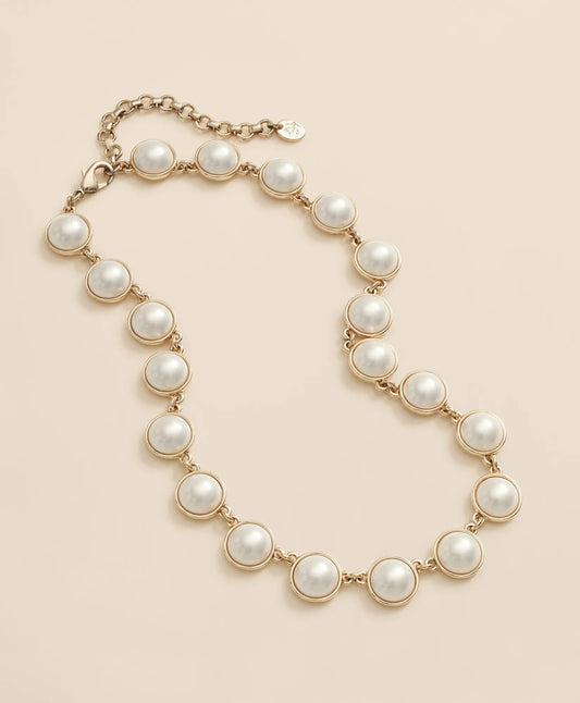 Faux-Pearl Gold-Plated Necklace Women
