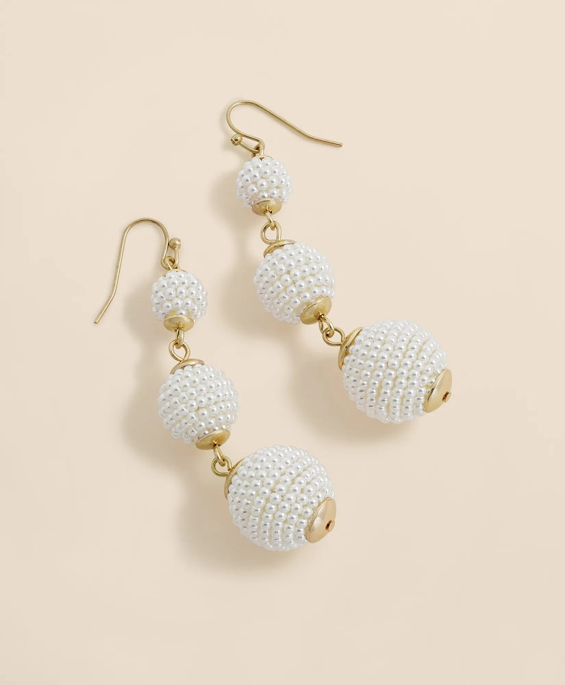 Faux-Pearl Sphere Linear Earrings Women