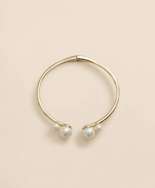 Gold-Tone Faux-Pearl Bangle Women