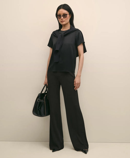 High-Waisted, Elastic Back Matte Jersey Pants Women