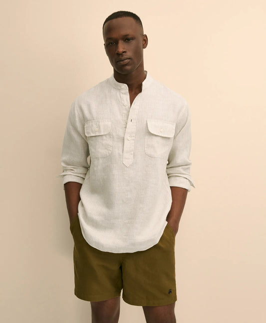 Irish Linen Popover Shirt Men