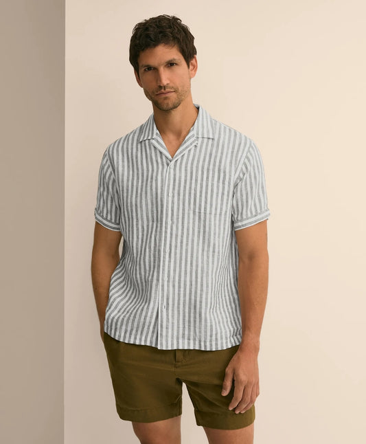 Irish Linen Short-Sleeve Camp Collar Sport Shirt Shirts