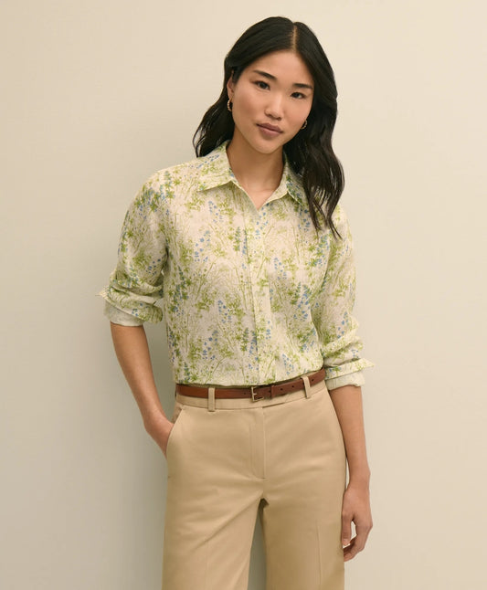Linen Botanical Print Shirt Shirts