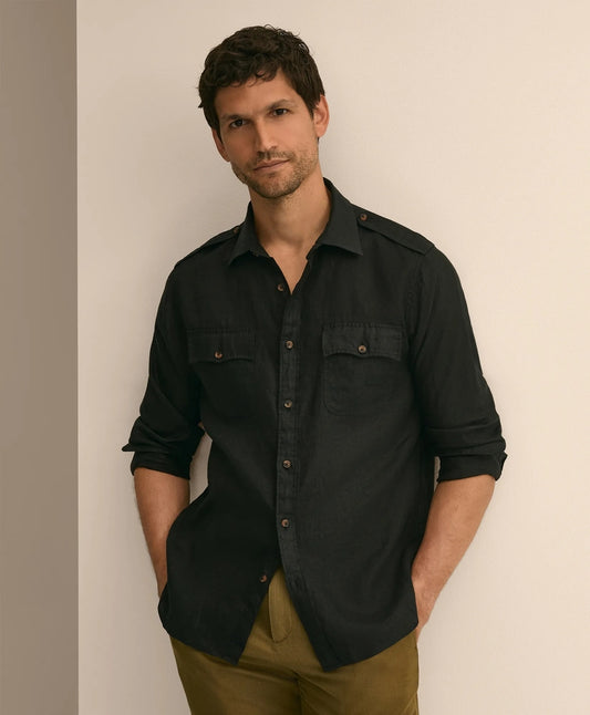 Linen Military Sport Shirt Shirts