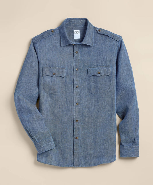 Linen Twill Shirt Jacket Men
