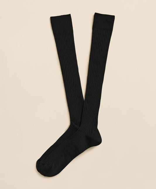 Merino Wool Blend Over-the-Calf Ribbed Socks Men
