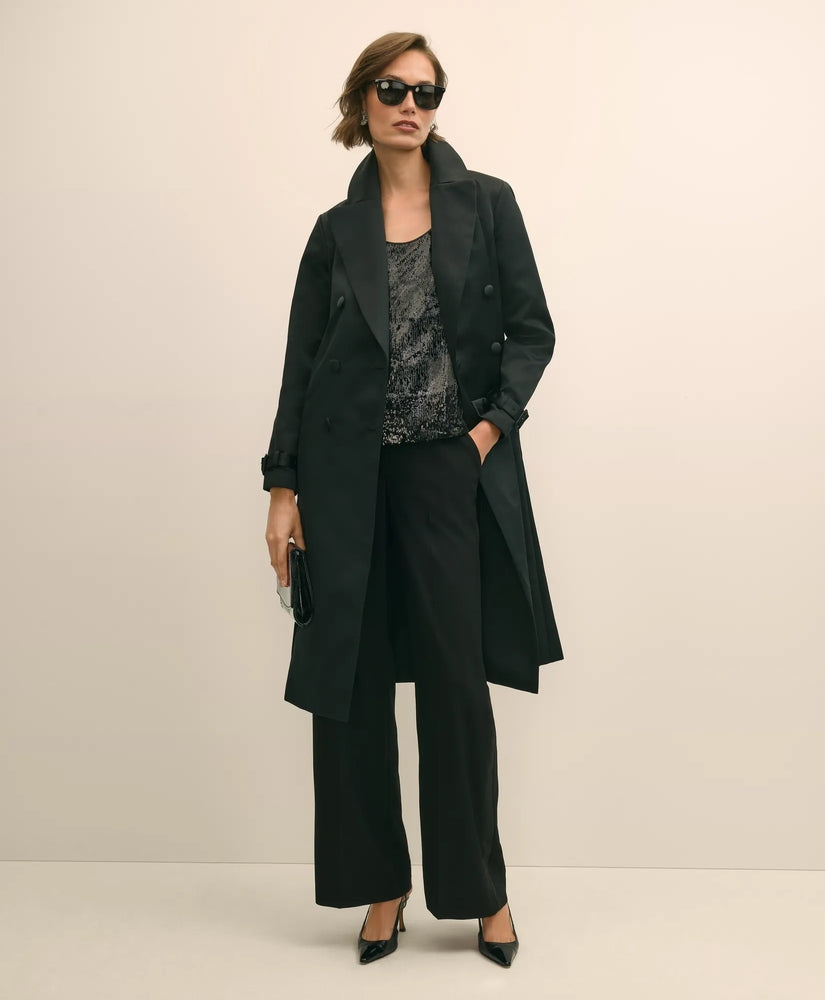 Taffeta Belted Trench Coat Sale