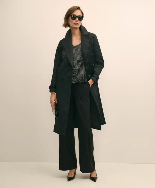 Taffeta Belted Trench Coat Sale