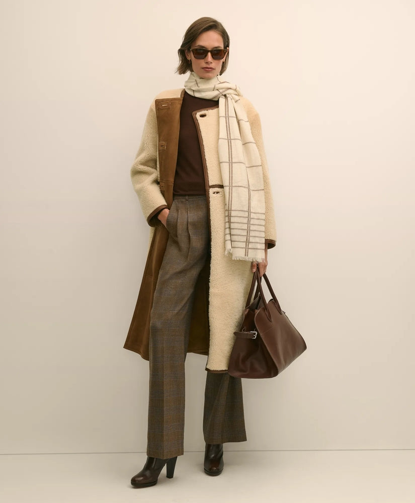 Double-Breasted Shearling Coat Sale