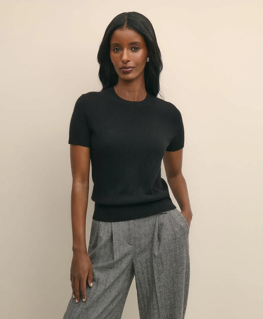 Short-Sleeve Shell Sweater in Cashmere Women